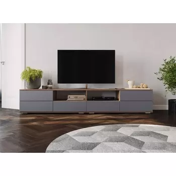 Тумба под телевизор Woodville Маллоу дуб вотан / графит софт арт.563535