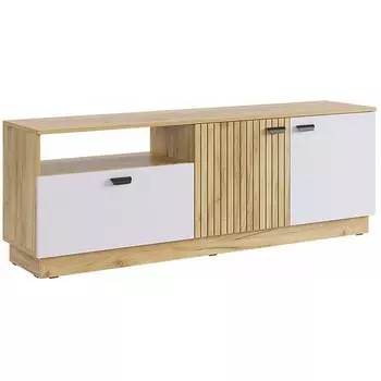 Тумба под телевизор Woodville Моди дуб крафт золотой / белое дерево арт.570025