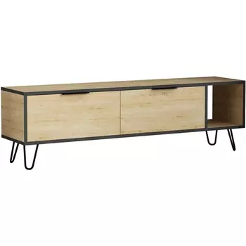 Тумба под ТВ FUROKI TV UNIT LEVE (ЛДСП,Металл/Черный,Дуб,Темно-серый) арт.LEV00421