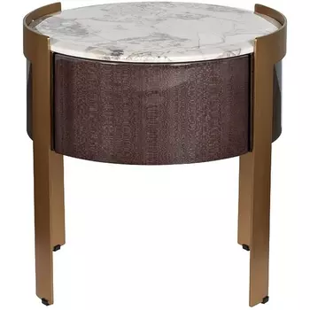 Тумба прикроватная Garda Decor 58DB-NS20001 (Золото/Белый мрамор)