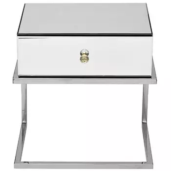 Тумба прикроватная Garda Decor KFG131 (Серебро/Белый)