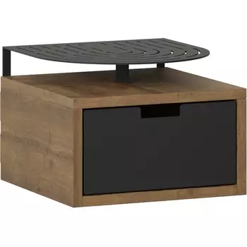 Тумба прикроватная OSLO NIGHTSTAND LEVE (ЛДСП,Металл/Черный,Светло-коричневый) арт.LEV01135