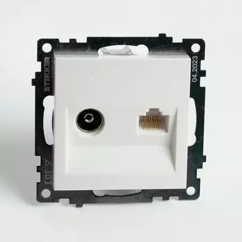 ТВ-розетка (белый) Stekker Катрин 49181