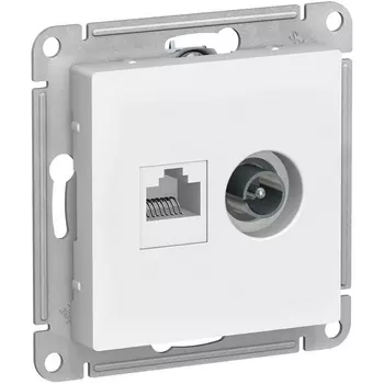 ТВ-розетка и Ethernet RJ-45 (белый) Systeme Electric AtlasDesign ATN000189