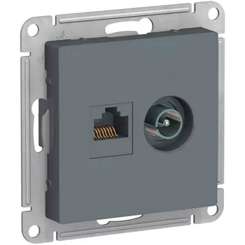 ТВ-розетка и Ethernet RJ-45 (грифель) Systeme Electric AtlasDesign ATN000789