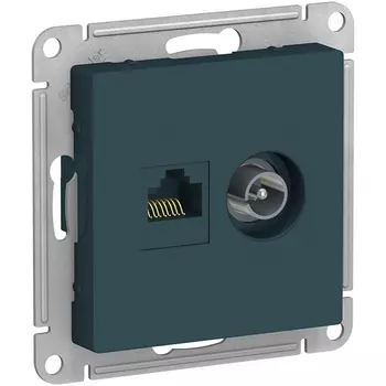 ТВ-розетка и Ethernet RJ-45 (изумрудный) Systeme Electric AtlasDesign ATN000889