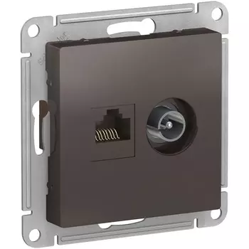 ТВ-розетка и Ethernet RJ-45 (мокко) Systeme Electric AtlasDesign ATN000689