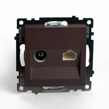 ТВ-розетка (коричневый) Stekker Катрин 49185