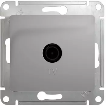 ТВ-розетка проходная (алюминий) Systeme Electric Glossa GSL000392
