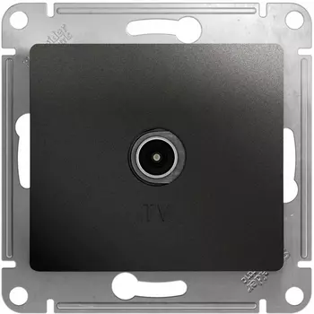 ТВ-розетка проходная (антрацит) Systeme Electric Glossa GSL000792
