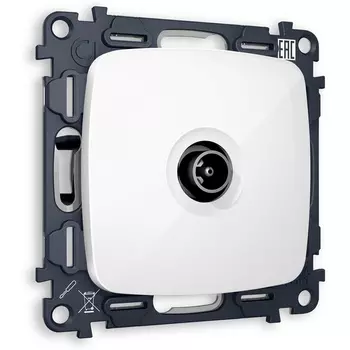 ТВ-розетка проходная (белый глянец) Ambrella Volt QUANT MO113030