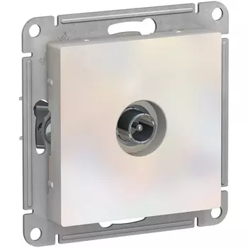 ТВ-розетка проходная (жемчужный) Systeme Electric AtlasDesign ATN000492