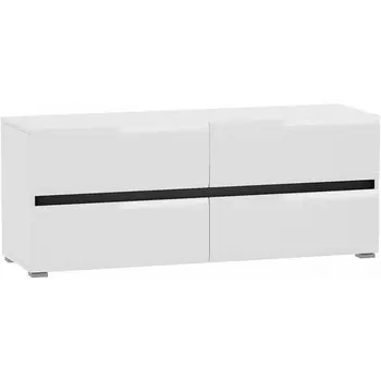 ТВ-тумба Сейдиль (Сейдиль белый премиум / черный / белый глянец) Mobi арт.518216