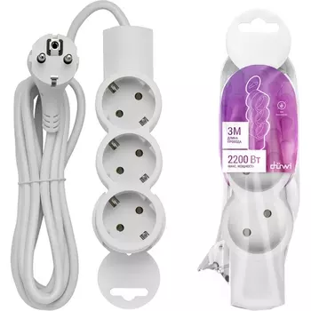 Удлинитель 3-х местный 3 метра с заземлением duwi 32005 2 Duwi