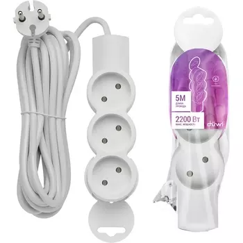 Удлинитель 3-х местный 5 метров без заземления duwi 32003 8 Duwi