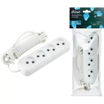 Удлинитель 4-х местный 5 метров без заземления duwi 28618 9 Duwi