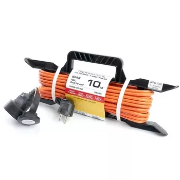 Удлинитель одноместный с заземлением 10 метров на рамке Stekker Home 39494