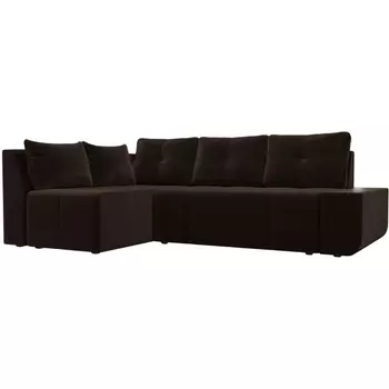 Угловой диван Амадэус левый (микровельвет коричневый) Лига Диванов 109694L