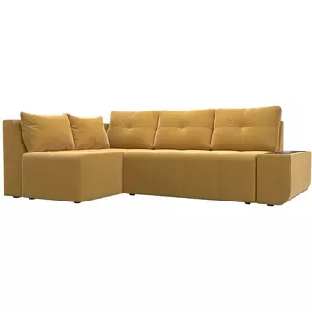 Угловой диван Амадэус левый (микровельвет желтый) Лига Диванов 109691L