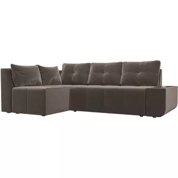 Угловой диван Амадэус левый (велюр коричневый) Лига Диванов 109685L