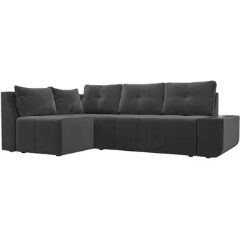 Угловой диван Амадэус левый (велюр серый) Лига Диванов 109686L