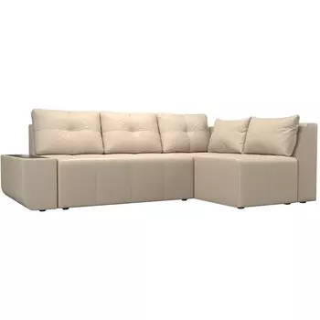 Угловой диван Амадэус правый (экокожа бежевая) Лига Диванов 109701