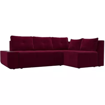 Угловой диван Амадэус правый (микровельвет бордовый) Лига Диванов 109690