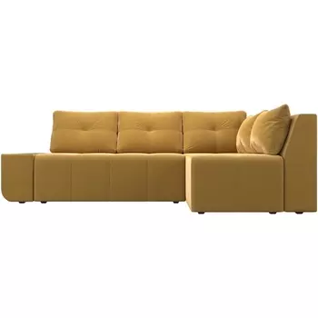 Угловой диван Амадэус правый (микровельвет желтый) Лига Диванов 109691