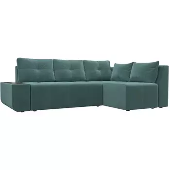 Угловой диван Амадэус правый (Велюр бирюзовый) Лига Диванов 109682