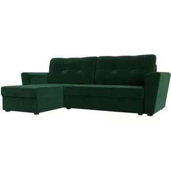 Угловой диван Амстердам лайт левый (велюр зеленый) Лига Диванов 112451L