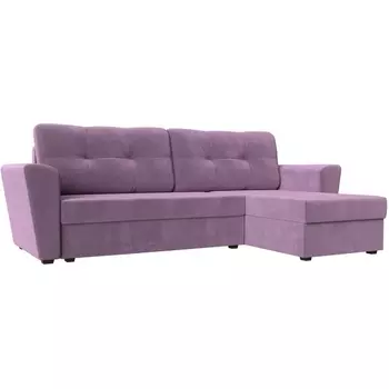 Угловой диван Амстердам лайт правый (микровельвет сиреневый) Лига Диванов 112462