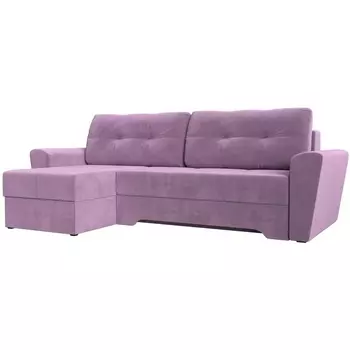 Угловой диван Амстердам левый угол (Микровельвет/Фиолетовый) Лига Диванов 117819L