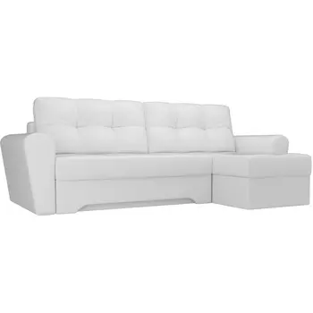 Угловой диван Амстердам правый (экокожа белая) Лига Диванов 105059