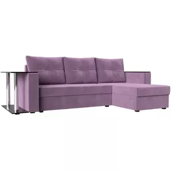 Угловой диван Атланта лайт правый (микровельвет сиреневый) Лига Диванов 112506