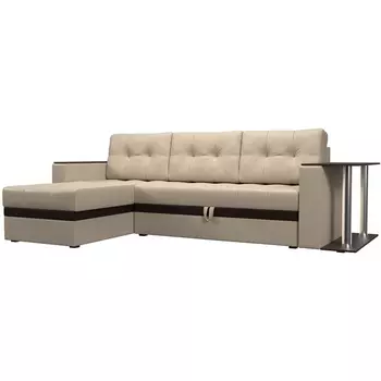 Угловой диван Атланта М левый (экокожа бежевая) Лига Диванов 28459L