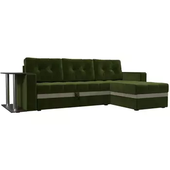 Угловой диван Атланта М правый (микровельвет зеленый) Лига Диванов 106973