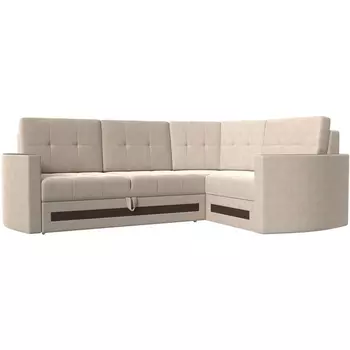 Угловой диван Белла правый угол (Рогожка/Бежевый) Лига Диванов 117650