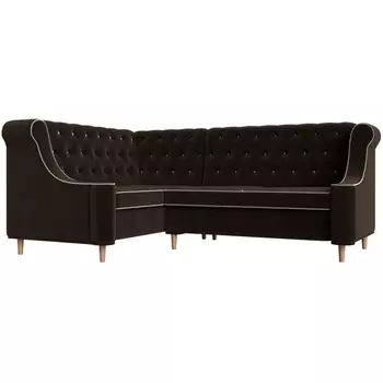 Угловой диван Бронкс левый (микровельвет коричневый) Лига Диванов 104577L