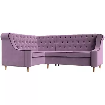 Угловой диван Бронкс левый (микровельвет сиреневый) Лига Диванов 107300L