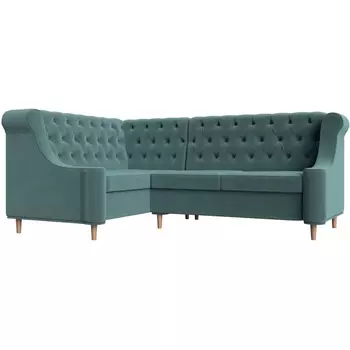 Угловой диван Бронкс левый (Велюр бирюзовый) Лига Диванов 110362L