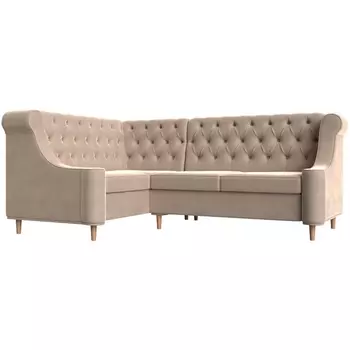 Угловой диван Бронкс левый (велюр бежевый) Лига Диванов 104567L