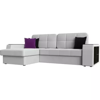 Угловой диван Брюссель левый (экокожа белая) Лига Диванов 29395L