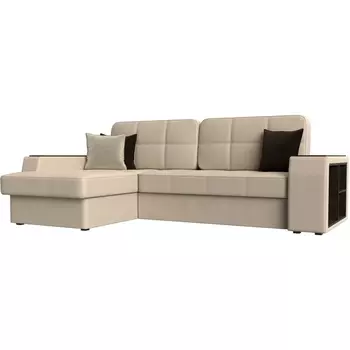 Угловой диван Брюссель левый (экокожа бежевая) Лига Диванов 29394L