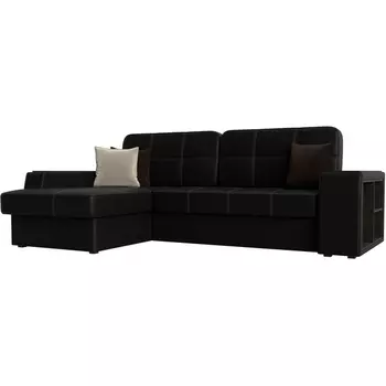 Угловой диван Брюссель левый (экокожа черная) Лига Диванов 29397L