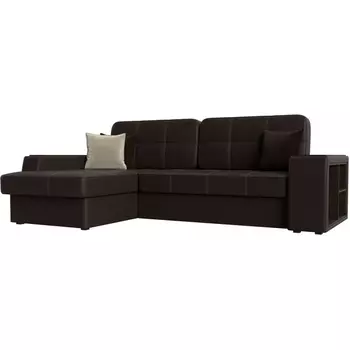 Угловой диван Брюссель левый (экокожа коричневая) Лига Диванов 29396L