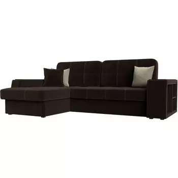 Угловой диван Брюссель левый (микровельвет коричневый) Лига Диванов 29388L