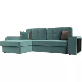 Угловой диван Брюссель левый (Велюр бирюзовый) Лига Диванов 110648L