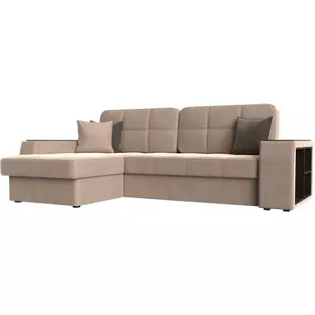 Угловой диван Брюссель левый (велюр бежевый) Лига Диванов 110647L