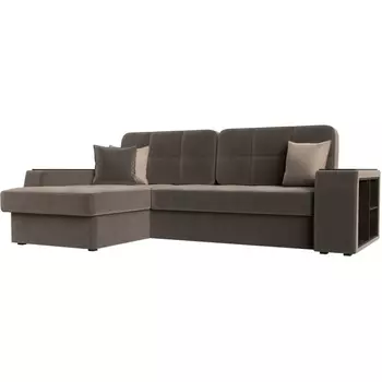 Угловой диван Брюссель левый (велюр коричневый) Лига Диванов 110651L