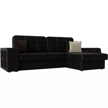 Угловой диван Брюссель правый (экокожа черная) Лига Диванов 29397